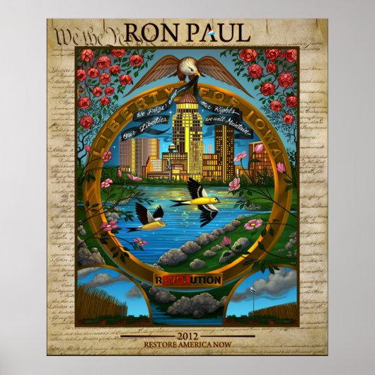 Ron Paul 2012: LIberty for Iowa Poster (Voorkant)
