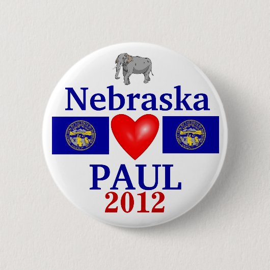 Ron Paul 2012 Nebraska Ronde Button 5,7 Cm (Voorkant)