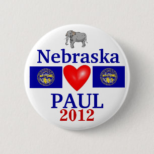 Ron Paul 2012 Nebraska Ronde Button 5,7 Cm