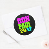 RON PAUL 2012 NEON RONDE STICKER (Envelop)