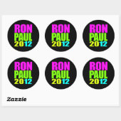RON PAUL 2012 NEON RONDE STICKER (Vel)