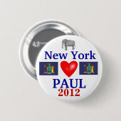 Ron Paul 2012 New York Ronde Button 5,7 Cm (Voorkant /achterkant)