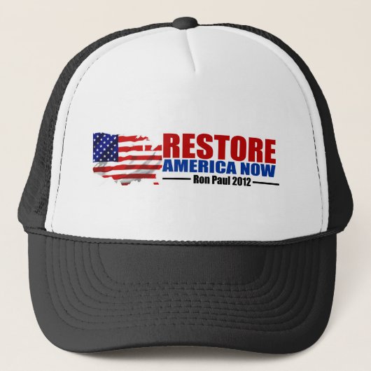 Ron Paul 2012: Nu Amerika herstellen Trucker Pet (Voorkant)