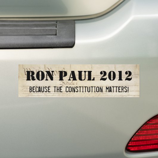 Ron Paul 2012 - Omdat de Grondwet van belang is Bumpersticker (Op auto)