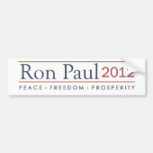 Ron Paul 2012 Peace Freedom Prosperity Bumpersticker (Voorkant)