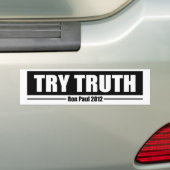 Ron Paul 2012: Probeer de waarheid Bumpersticker (Op auto)