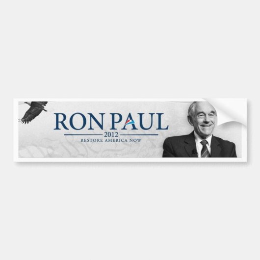 Ron Paul 2012 - Restore America Now - Bumper Stick Bumpersticker (Voorkant)