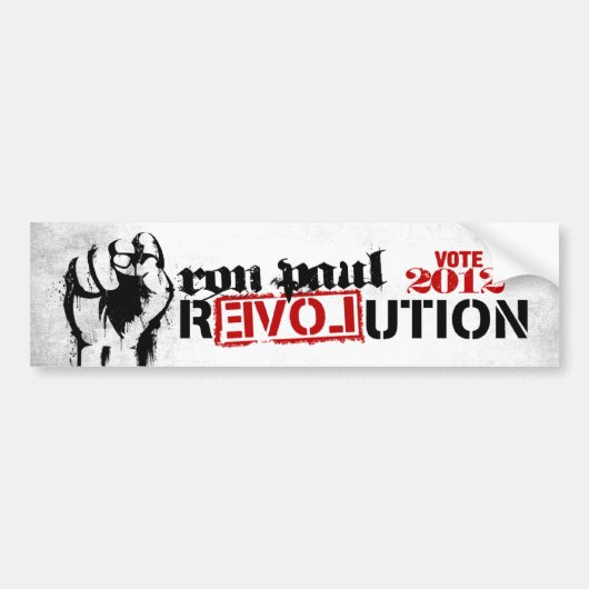 Ron Paul 2012 Revolutie Bumpersticker (Voorkant)