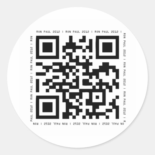 Ron Paul 2012 Ronde Sticker (Voorkant)