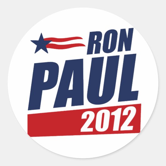 RON PAUL 2012 RONDE STICKER (Voorkant)