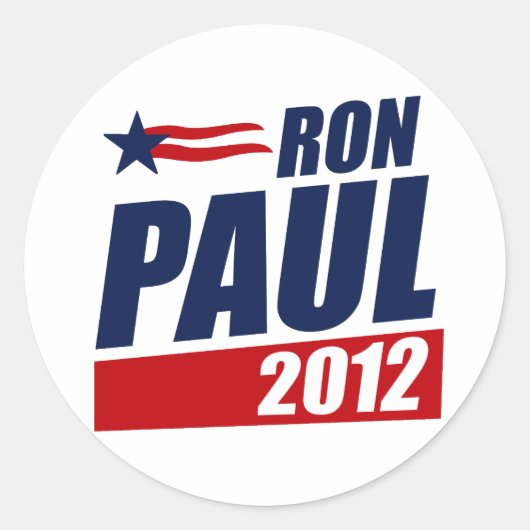 RON PAUL 2012 RONDE STICKER (Voorkant)