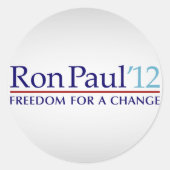Ron Paul 2012 Ronde Sticker (Voorkant)