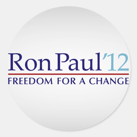 Ron Paul 2012 Ronde Sticker (Voorkant)