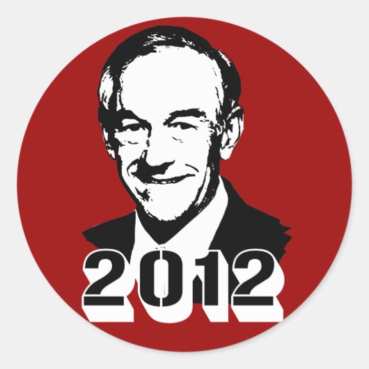 Ron Paul 2012 Ronde Sticker (Voorkant)