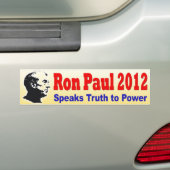 Ron Paul 2012 spreekt over waarheid aan kracht Bumpersticker (Op auto)