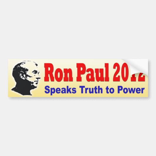 Ron Paul 2012 spreekt over waarheid aan kracht Bumpersticker (Voorkant)