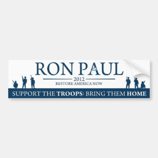 Ron Paul 2012 - Steun onze Troepen Bumpersticker