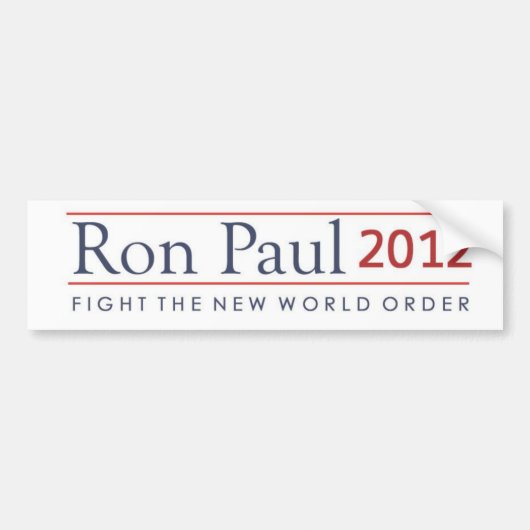 Ron Paul 2012 vecht tegen de nieuwe wereldorde Bumpersticker (Voorkant)