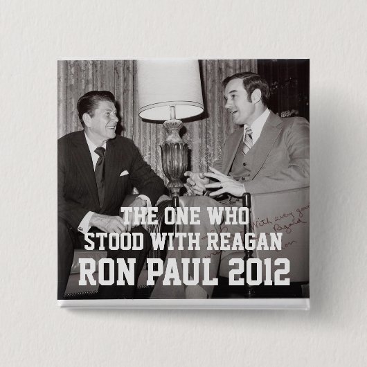 RON PAUL 2012 VIERKANTE BUTTON 5,1 CM (Voorkant)