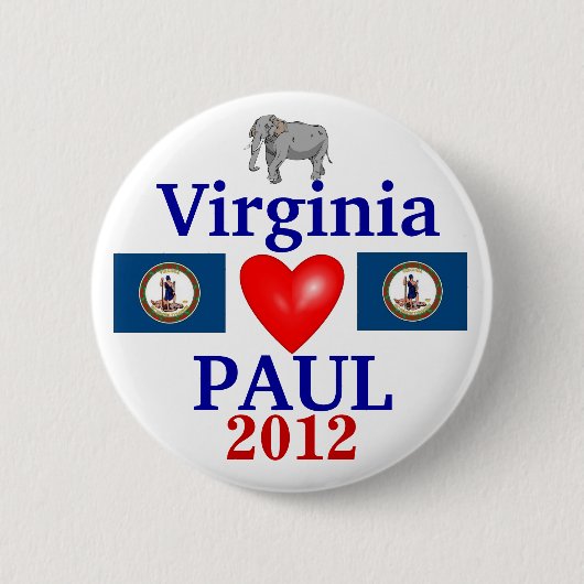 Ron Paul 2012 Virginia Ronde Button 5,7 Cm (Voorkant)