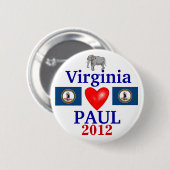 Ron Paul 2012 Virginia Ronde Button 5,7 Cm (Voorkant /achterkant)