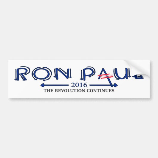 Ron Paul 2016: De revolutie duurt voort Bumpersticker (Voorkant)
