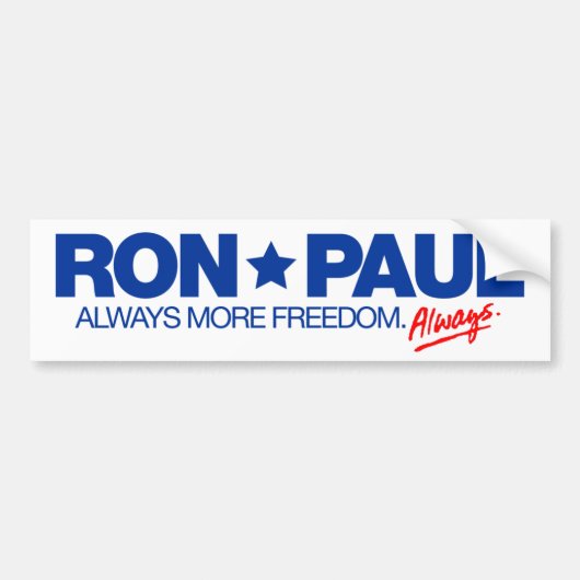 Ron Paul Altijd Bumpersticker (Voorkant)