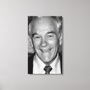 Ron Paul Black en White Portret Canvas Afdruk
