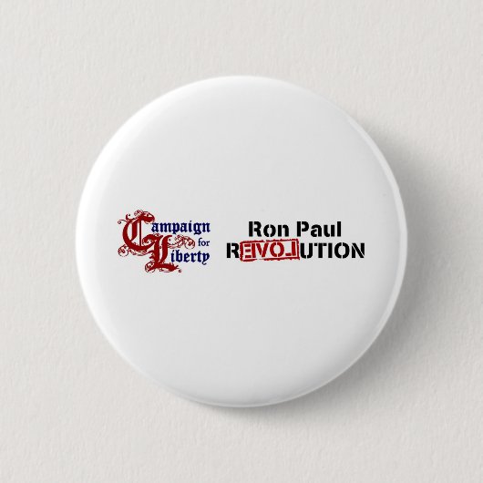 Ron Paul Campaign for Liberty Revolution Ronde Button 5,7 Cm (Voorkant)