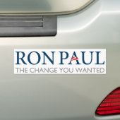 Ron Paul Change You Wanted Bumpersticker (Op auto)