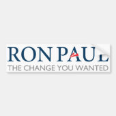 Ron Paul Change You Wanted Bumpersticker (Voorkant)