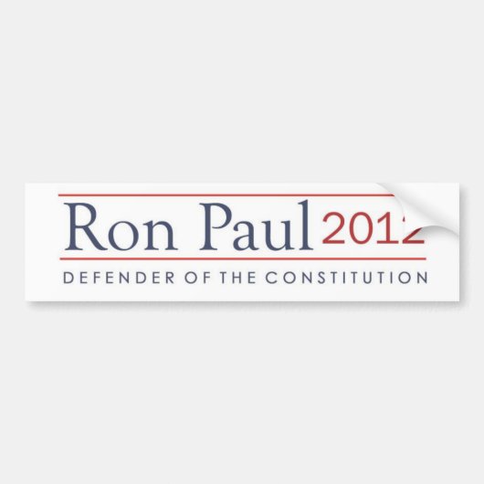 Ron Paul Defender van de Grondwet 2012 Bumpersticker (Voorkant)