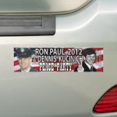 Ron Paul & Dennis Kucinich 2012 Peace Party Bumpersticker (Op auto)