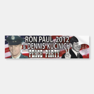 Ron Paul & Dennis Kucinich 2012 Peace Party Bumpersticker