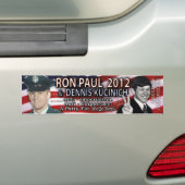 Ron Paul & Dennis Kucinich voor 2012 Witte Huis V2 Bumpersticker (Op auto)