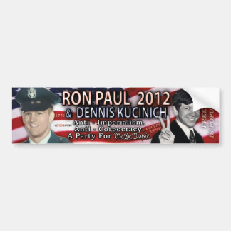 Ron Paul & Dennis Kucinich voor 2012 Witte Huis V2 Bumpersticker