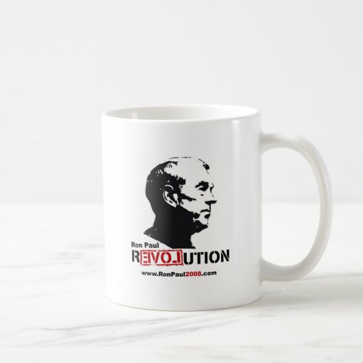 Ron Paul face Stencil - Revolutie Koffiemok (Rechts)