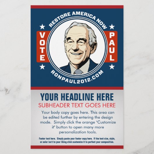 Ron Paul  Flyer (Voorkant)