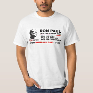Ron Paul For President 2012 - Sparen de Grondwet T-shirt