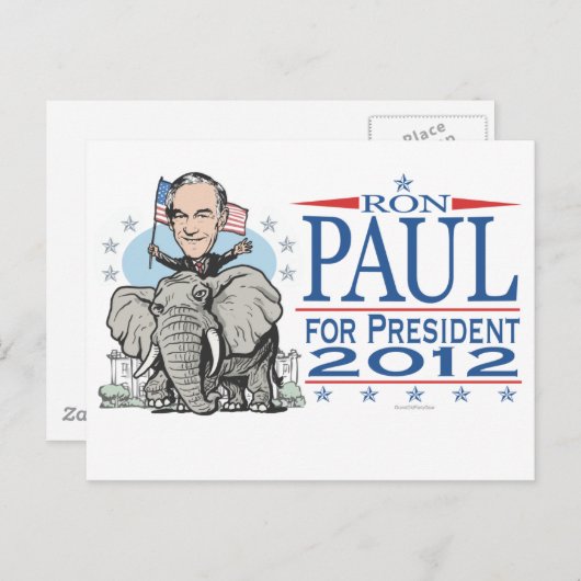 Ron Paul GOP Mascot 2012 Briefkaart (Voorkant / Achterkant)