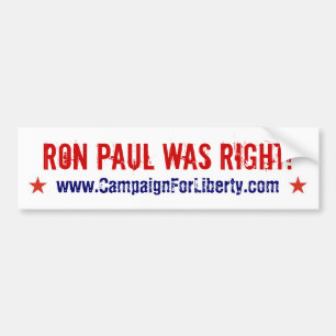Ron Paul had gelijk. Bumpersticker