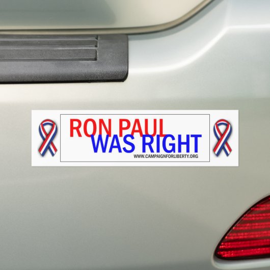 Ron Paul had gelijk. Bumpersticker. Bumpersticker (Op auto)
