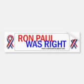 Ron Paul had gelijk. Bumpersticker. Bumpersticker (Voorkant)