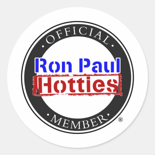 Ron Paul Hotties Gear Ronde Sticker (Voorkant)