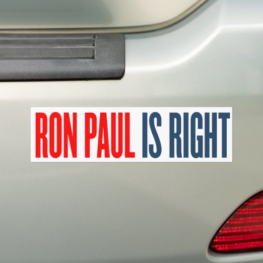 Ron Paul is Juiste Bumpersticker (Op auto)