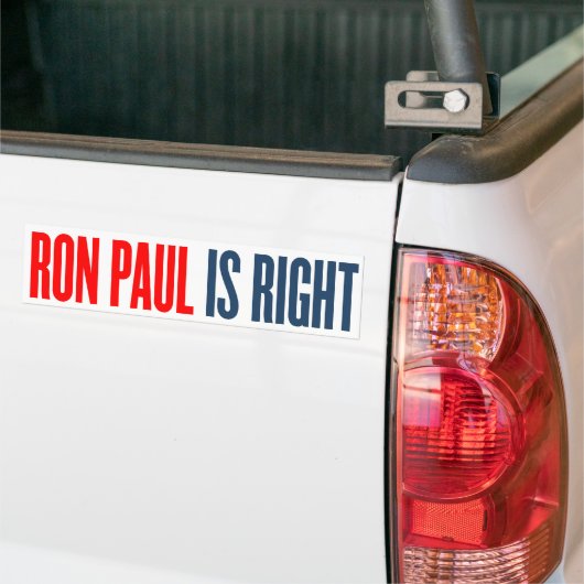 Ron Paul is Juiste Bumpersticker (Op Truck)