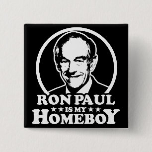 Ron Paul is mijn homeboy Vierkante Button 5,1 Cm