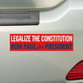 Ron Paul Legalize the Constitution Bumpersticker (Op auto)