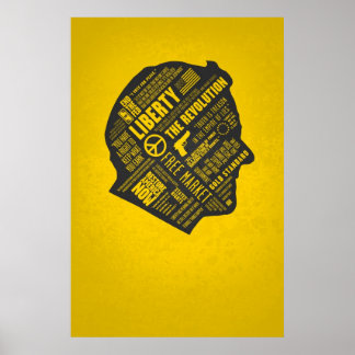 Ron Paul Libertarian Abstract dacht Poster nr. MJ