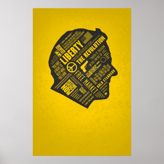 Ron Paul Libertarian Abstract dacht Poster nr. MJ (Voorkant)